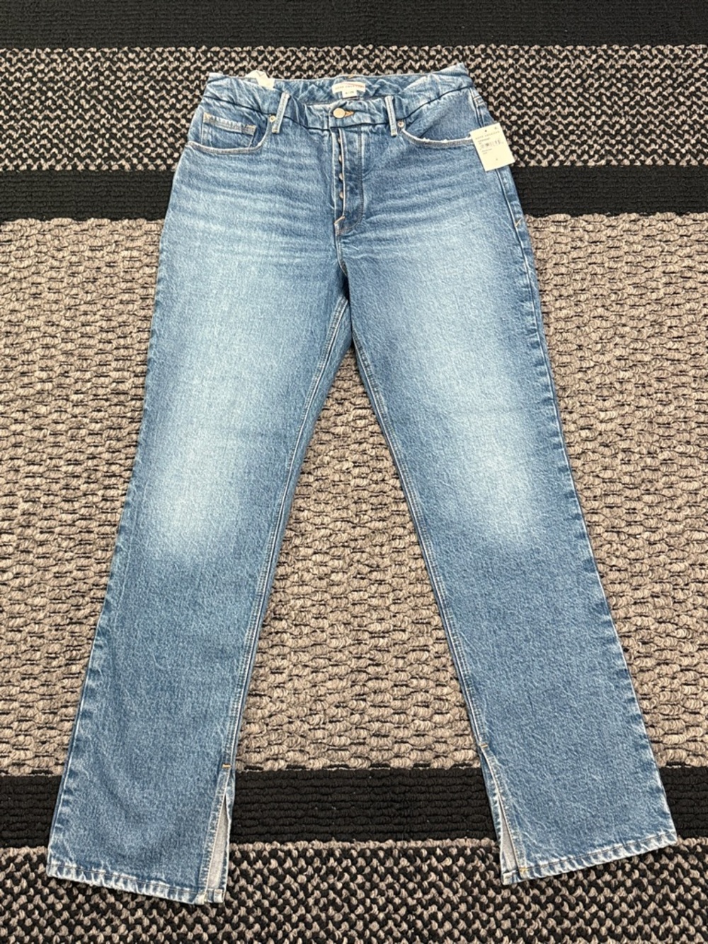 Good American Good Legs Jeans Women’s 29 Straight Leg Ankle Slit Denim Casual